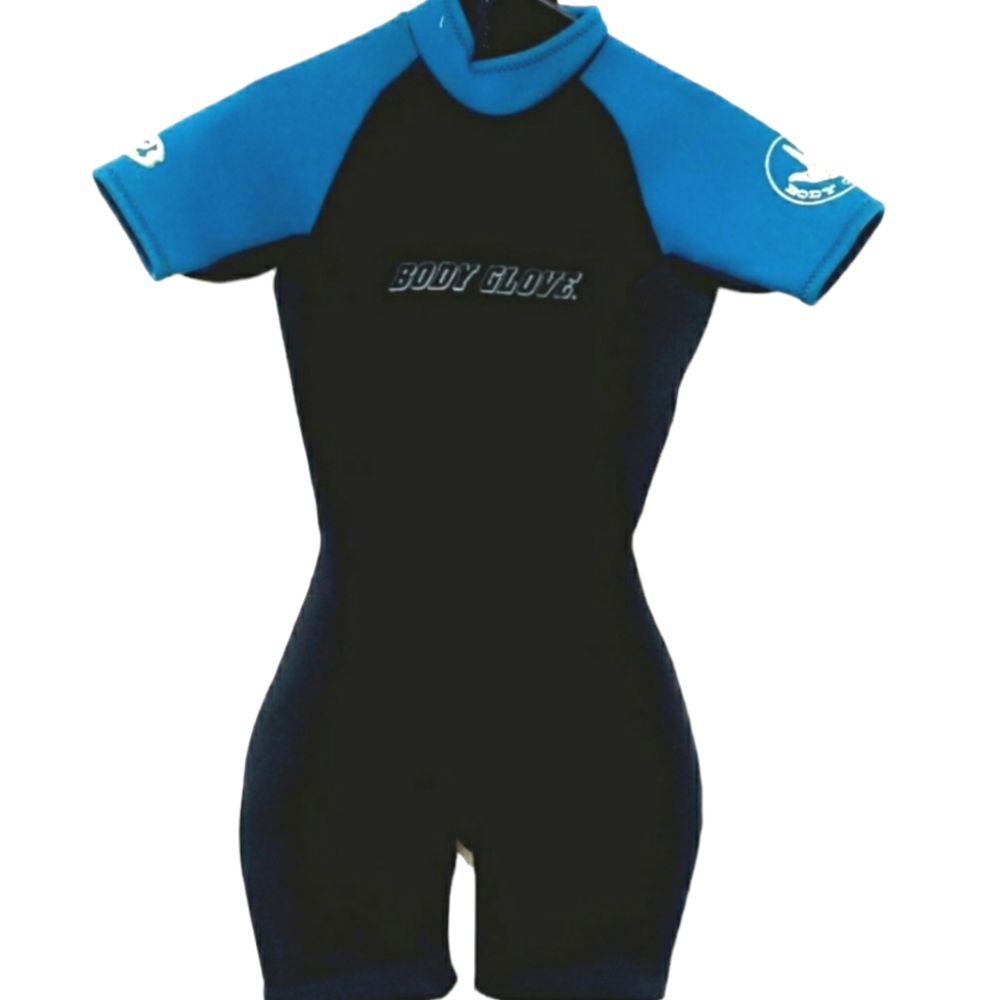 BODY GLOVE womens spring suit shorty wetsuit 3:2 mm black blue  size 7